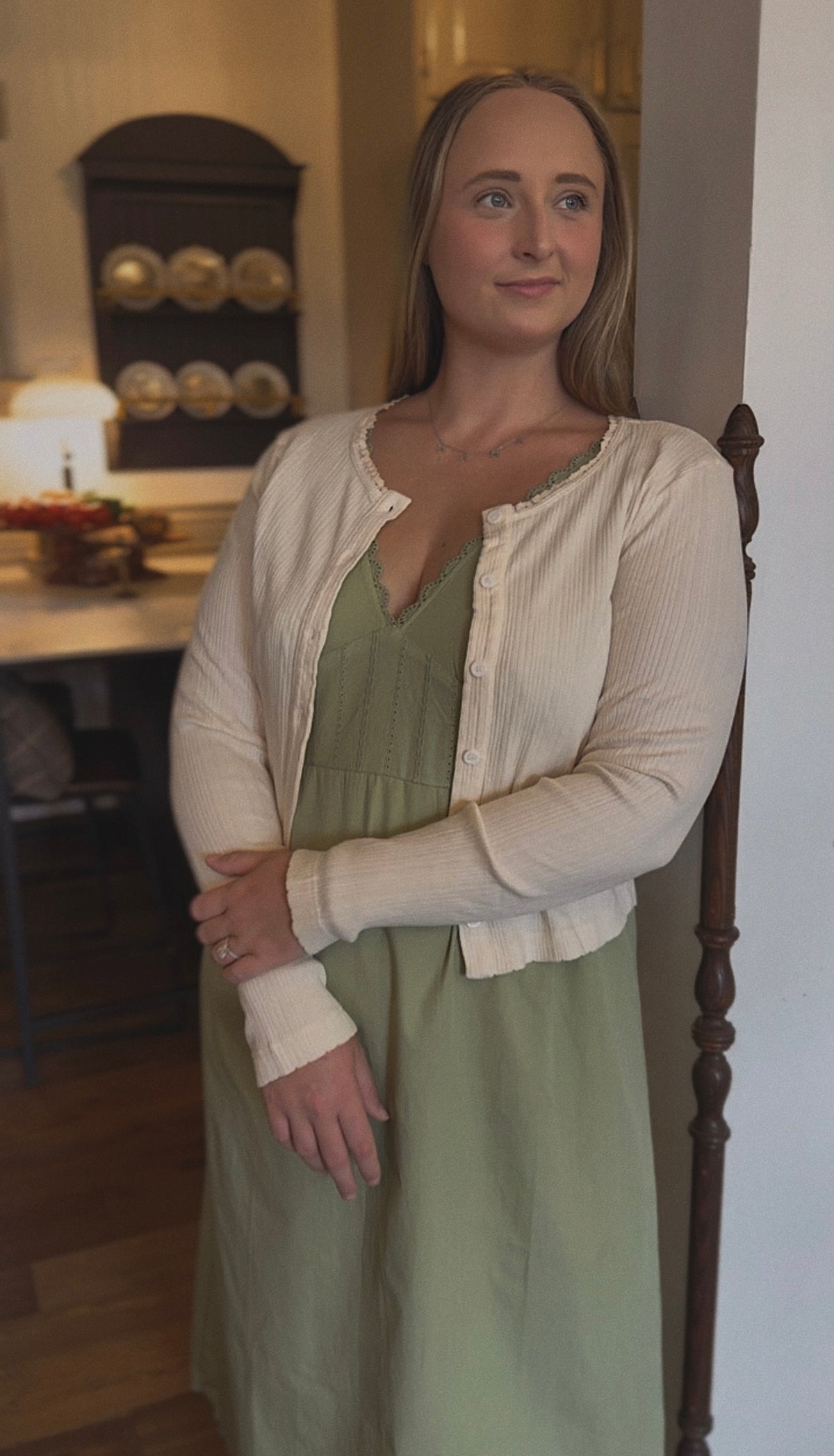 Keepsake Pointelle Cardigan - Antique
