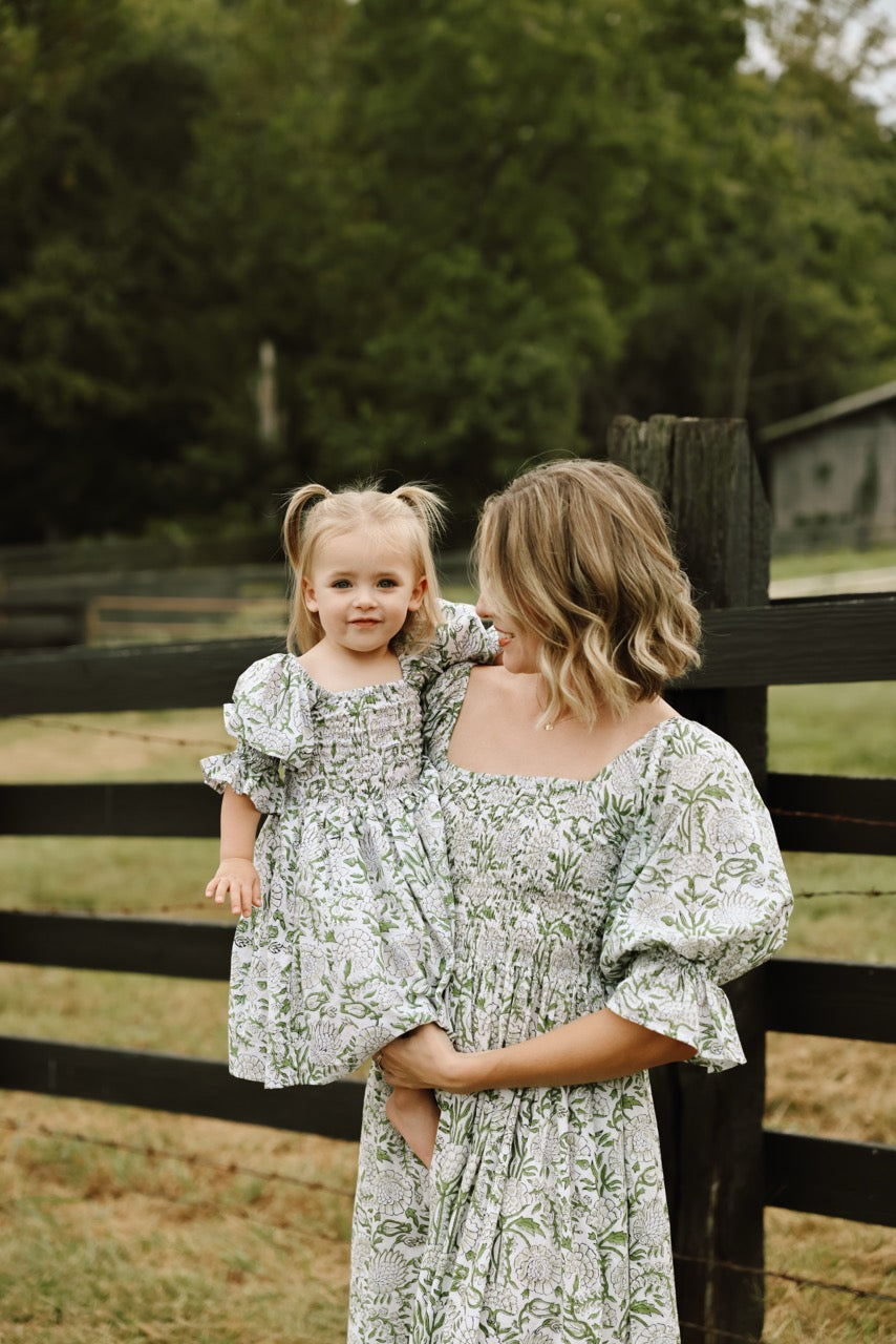The Camielle Dress - Heirloom Garden Mommy + Me Sizes