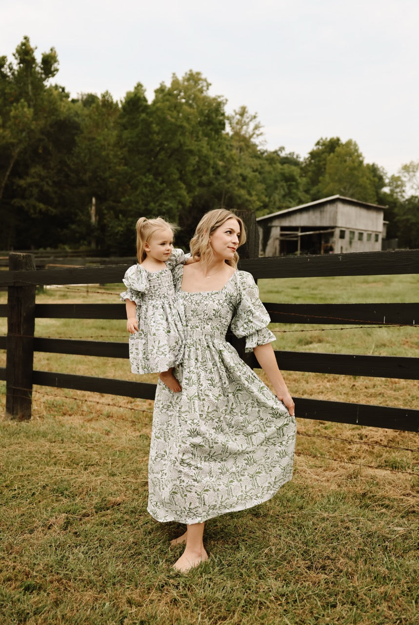The Camielle Dress - Heirloom Garden Mommy + Me Sizes