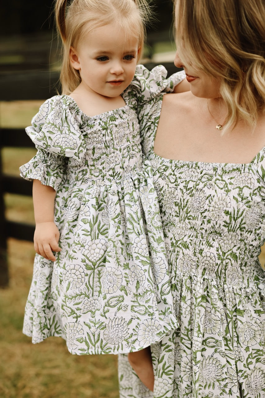 The Camielle Dress - Heirloom Garden Mommy + Me Sizes