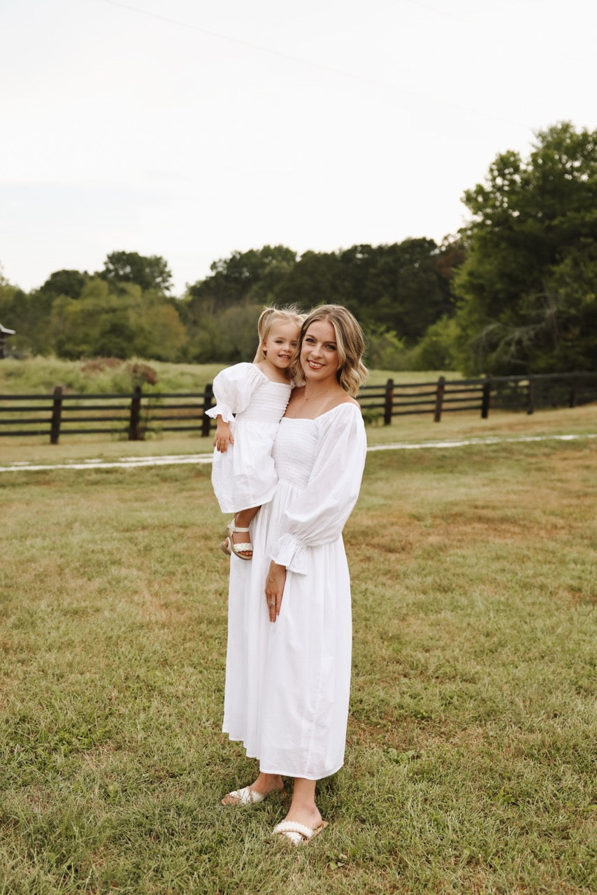 The Camielle Dress- Porcelain Mommy + Me Sizes