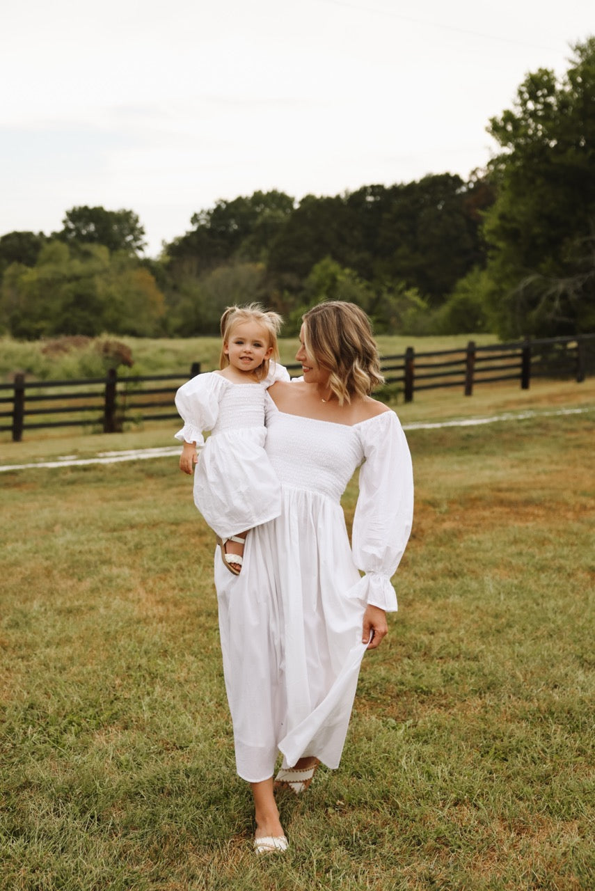 The Camielle Dress- Porcelain Mommy + Me Sizes
