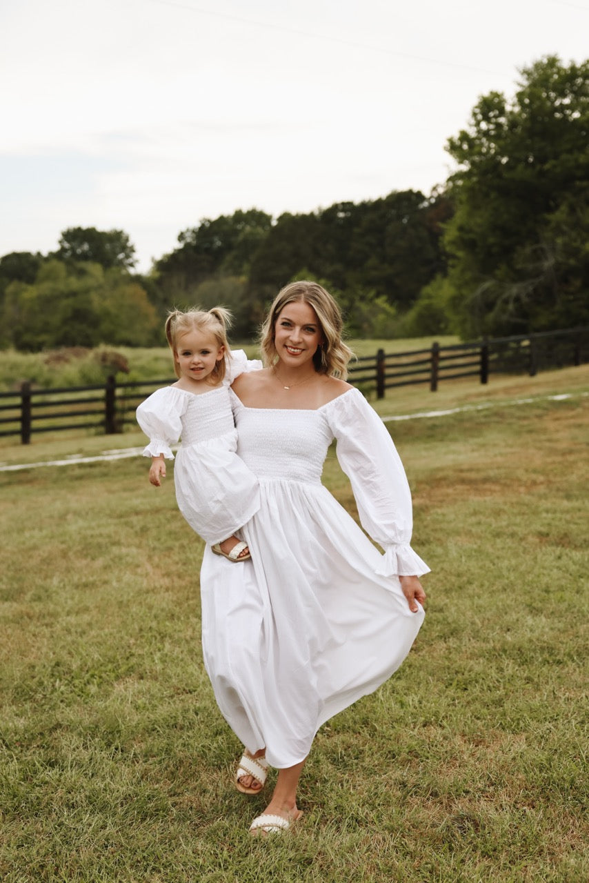 The Camielle Dress- Porcelain Mommy + Me Sizes