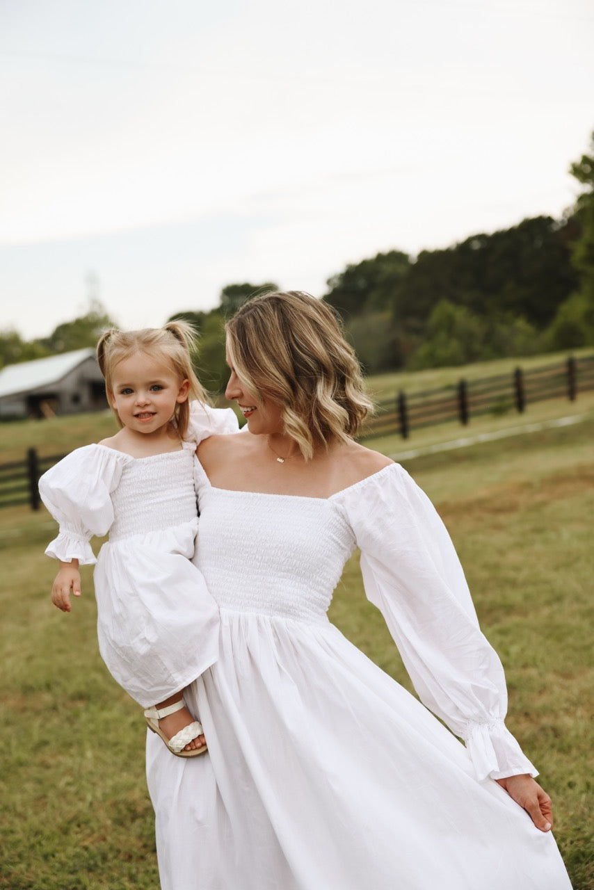 The Camielle Dress- Porcelain Mommy + Me Sizes