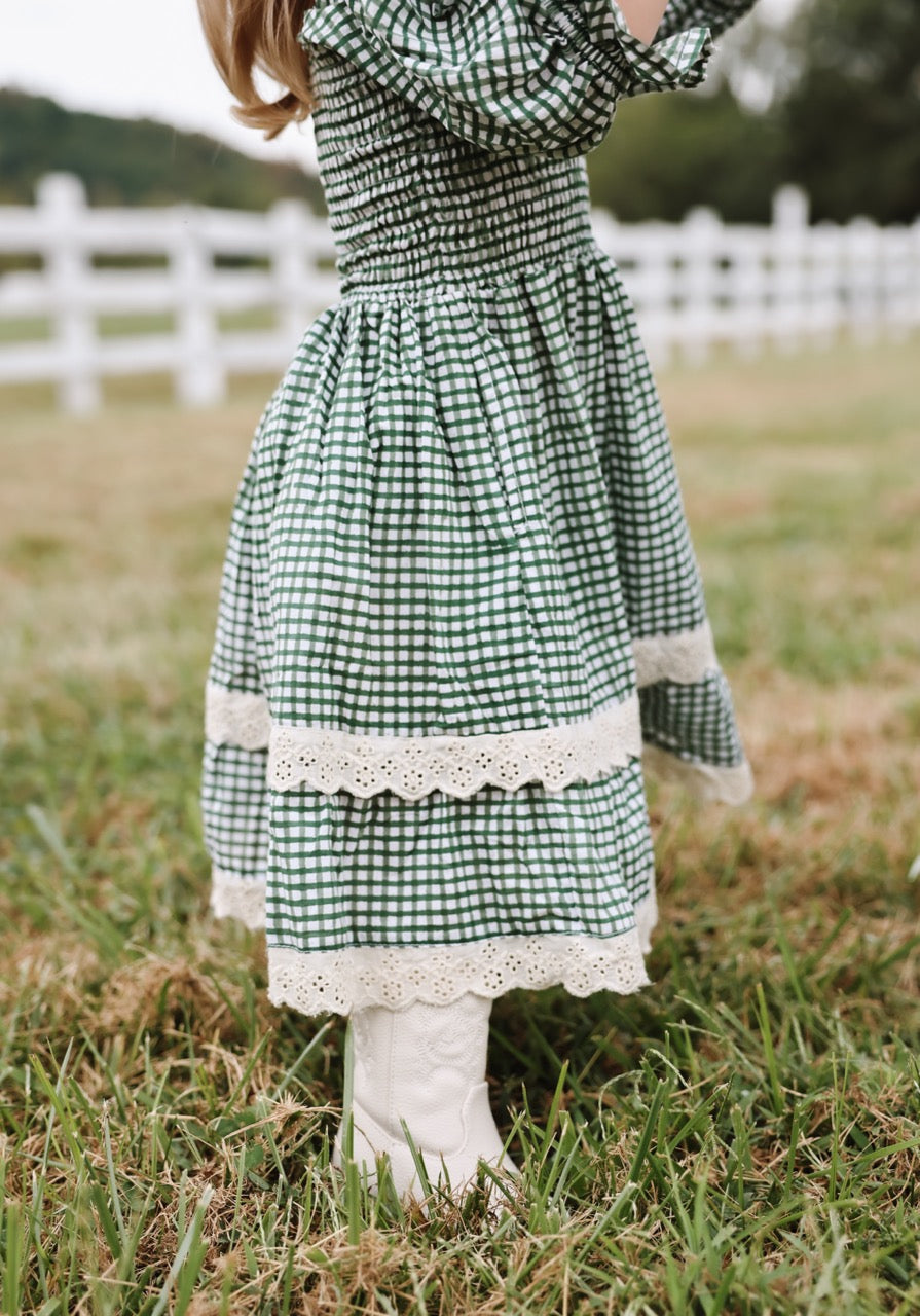The Camielle Dress - Green Gingham Mommy + Me sizes
