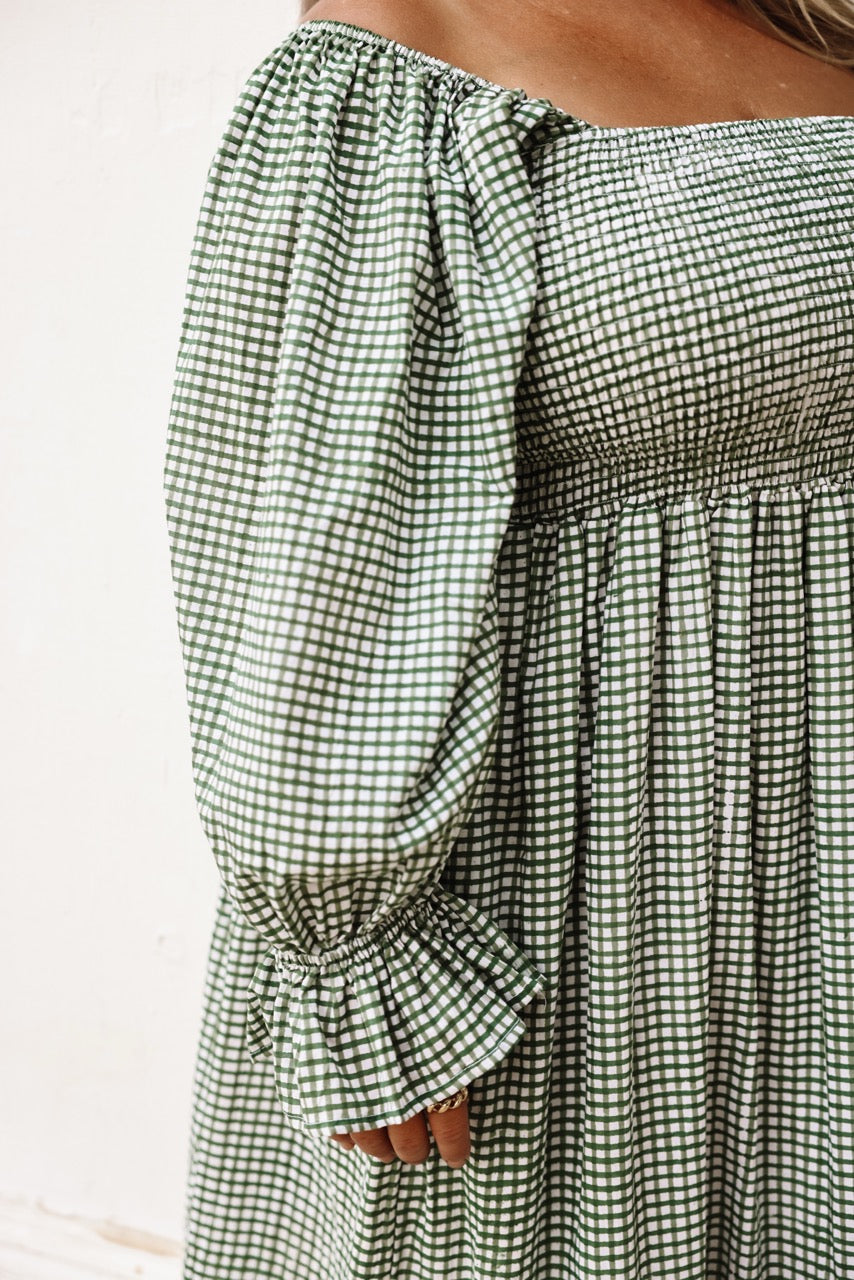 The Camielle Dress - Green Gingham Mommy + Me sizes