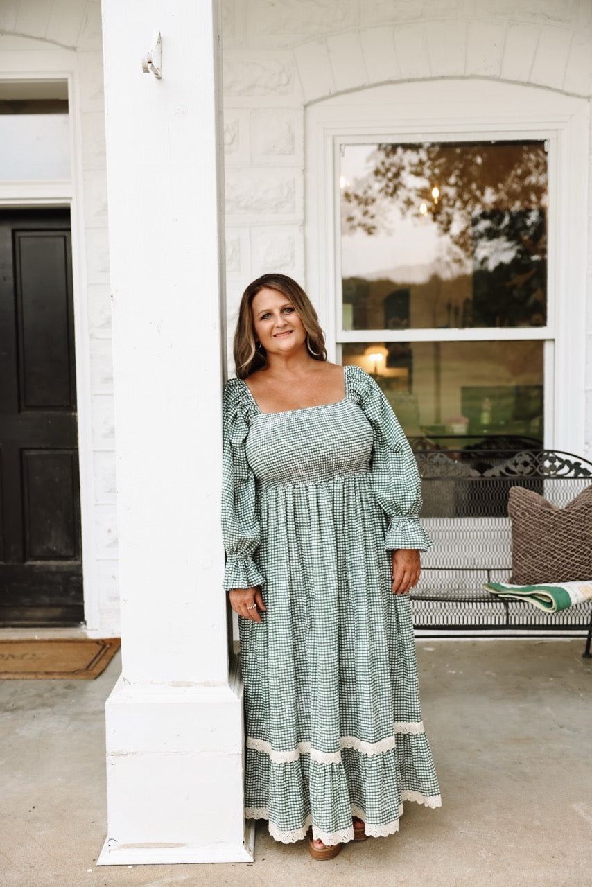 The Camielle Dress - Green Gingham Mommy + Me sizes