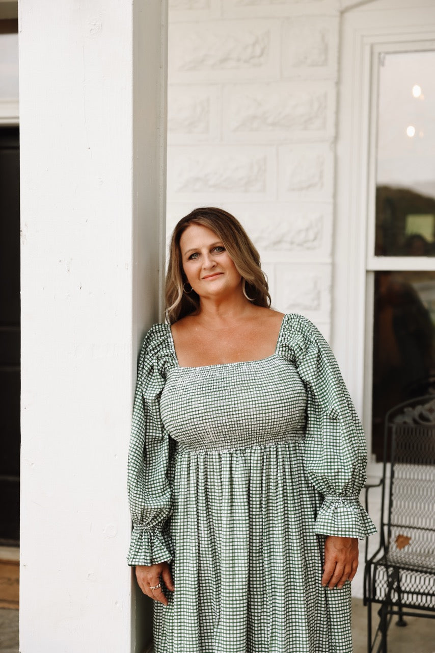 The Camielle Dress - Green Gingham Mommy + Me sizes