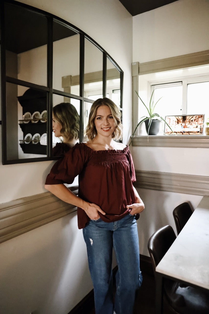 The Rebecca Blouse - Maroon