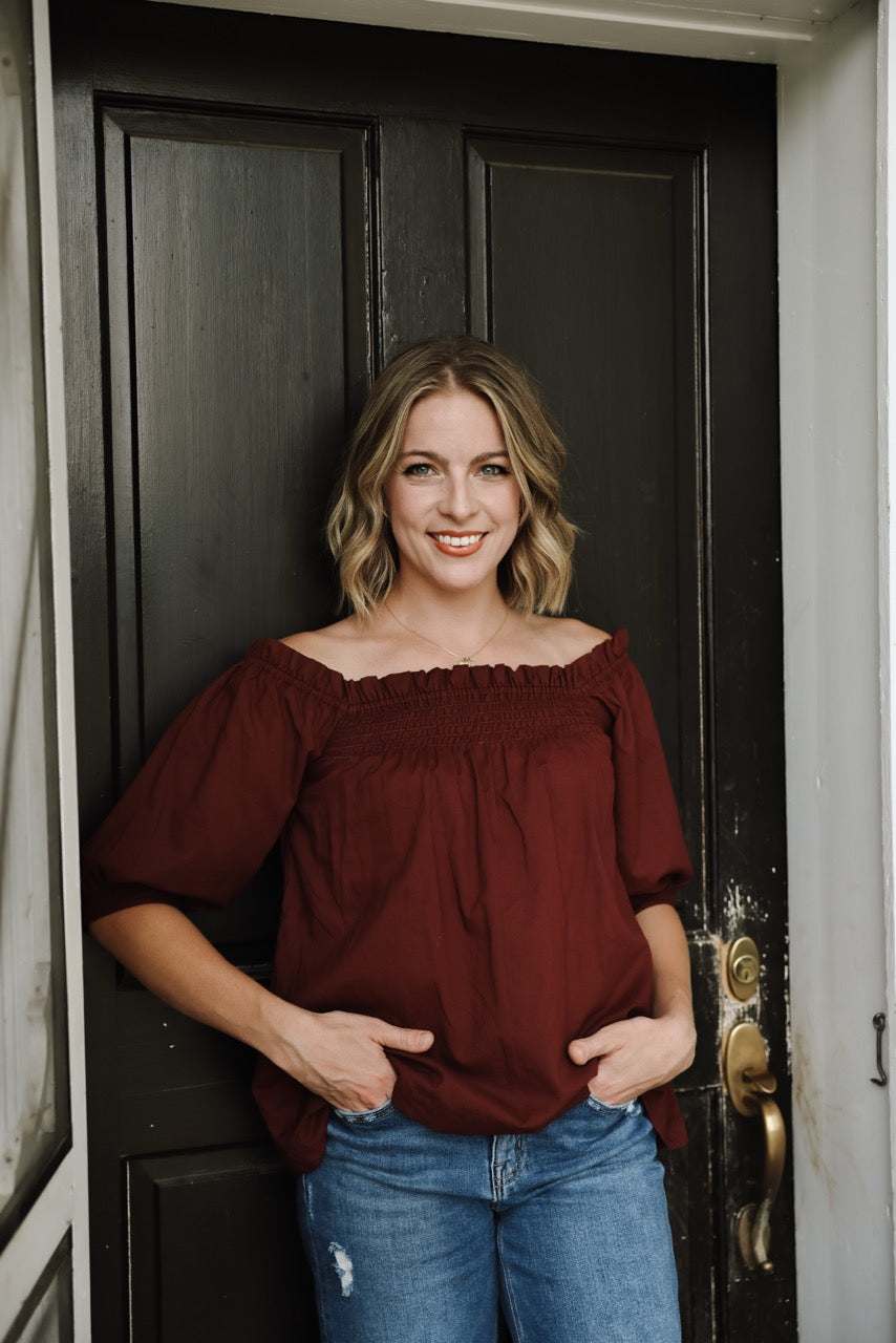 The Rebecca Blouse - Maroon