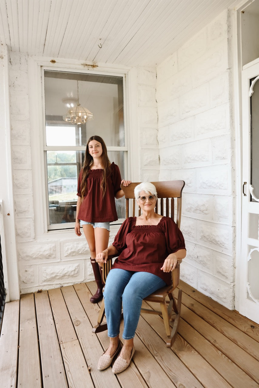 The Rebecca Blouse - Maroon