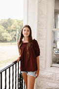 The Rebecca Blouse - Maroon