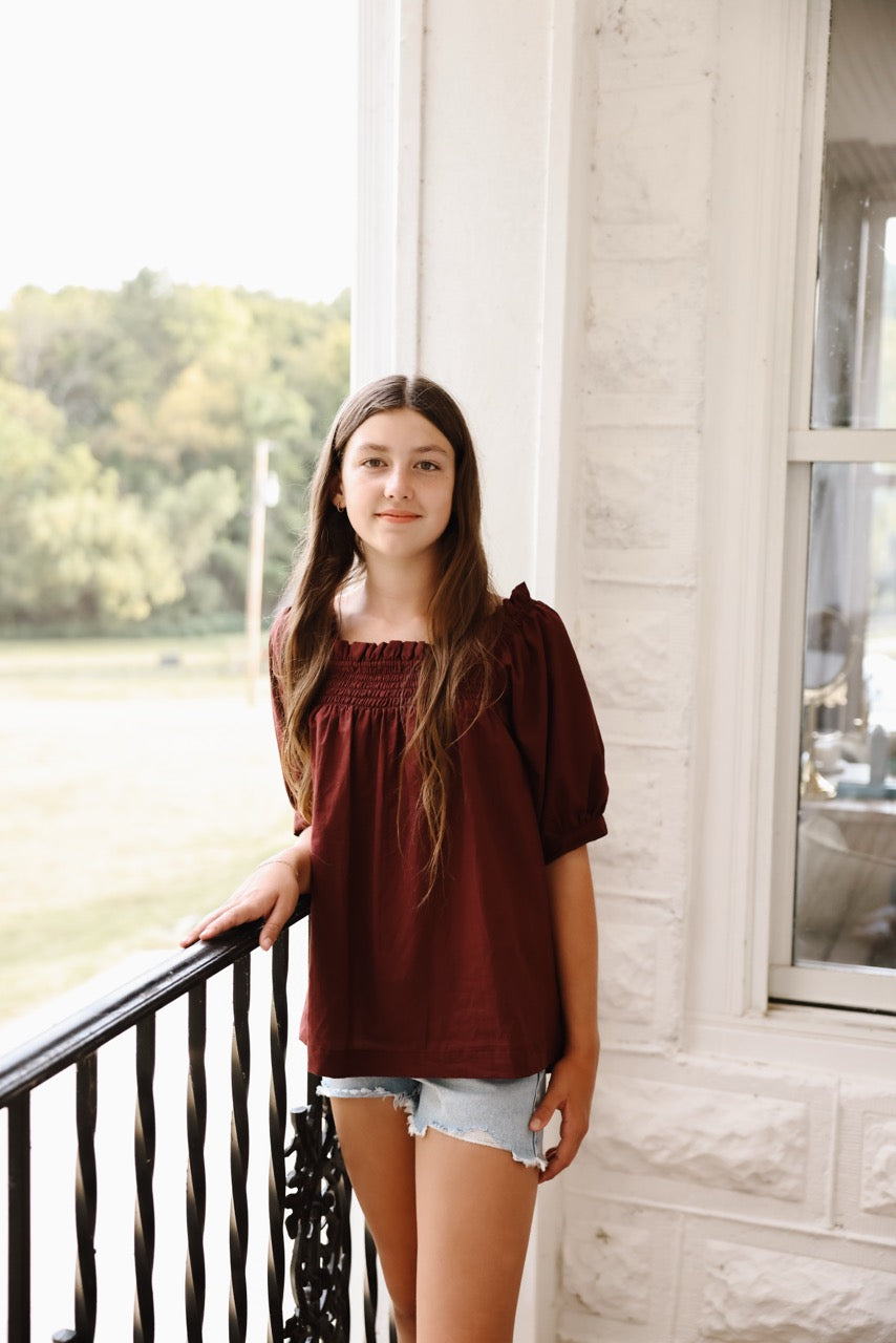 The Rebecca Blouse - Maroon