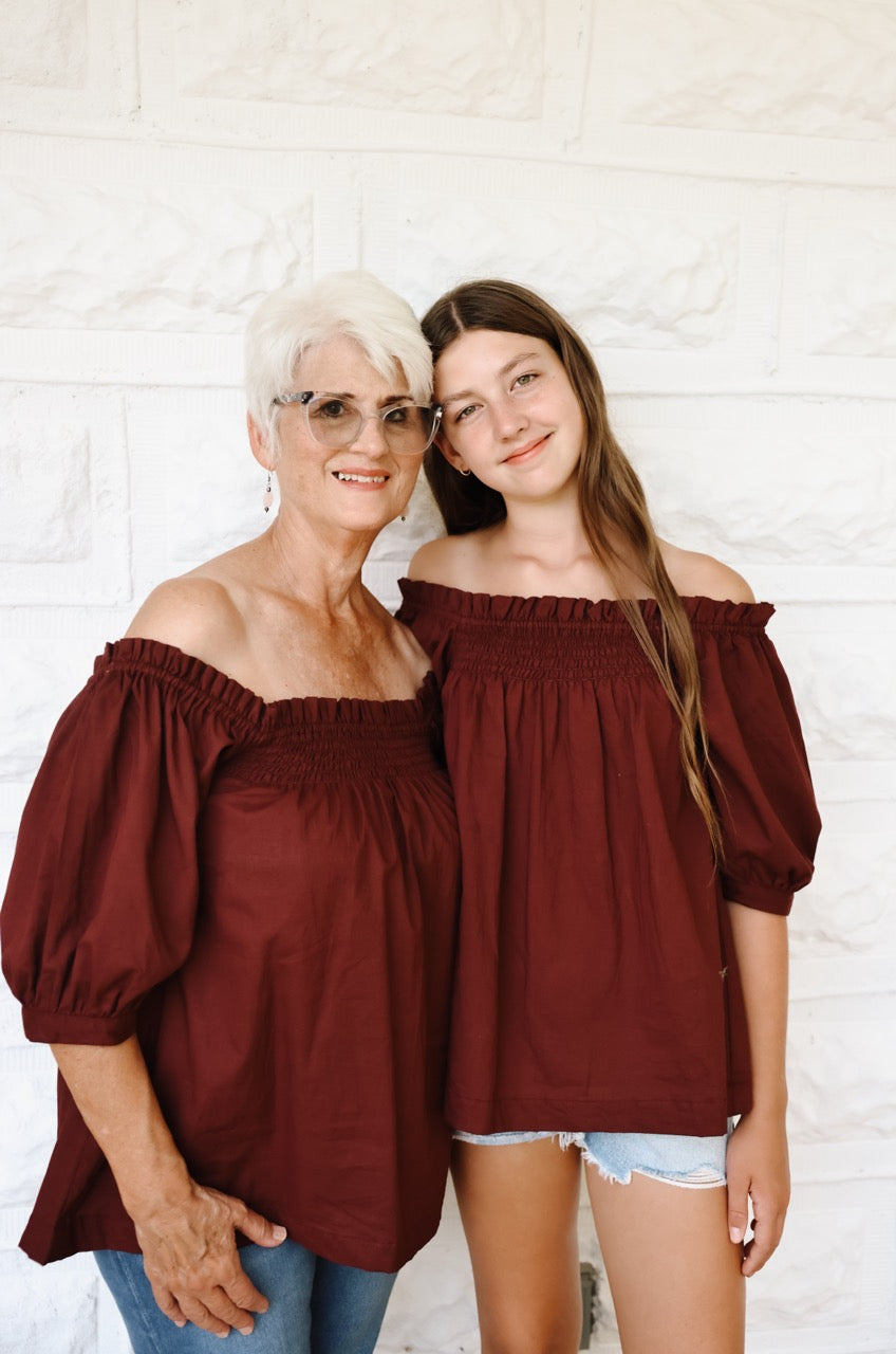 The Rebecca Blouse - Maroon