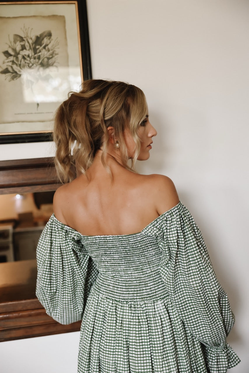 The Camielle Dress - Green Gingham Mommy + Me sizes