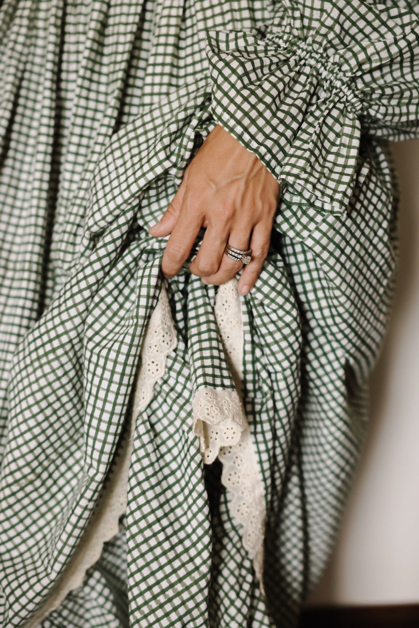 The Camielle Dress - Green Gingham Mommy + Me sizes
