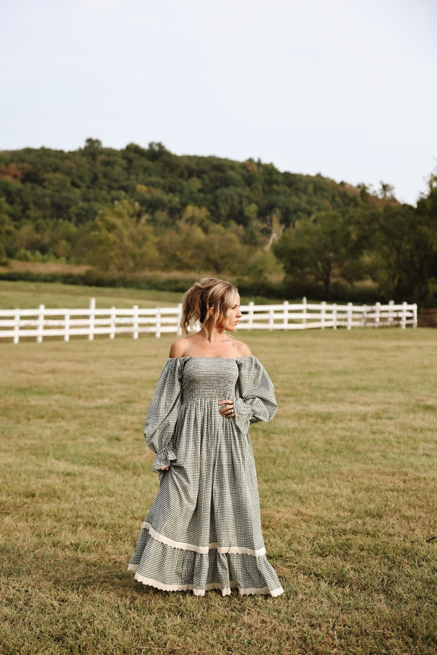 The Camielle Dress - Green Gingham Mommy + Me sizes