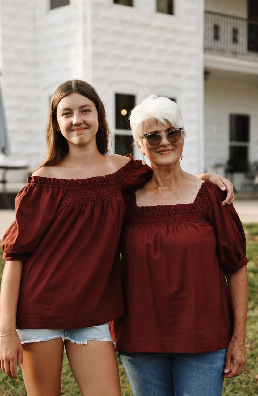 The Rebecca Blouse - Maroon